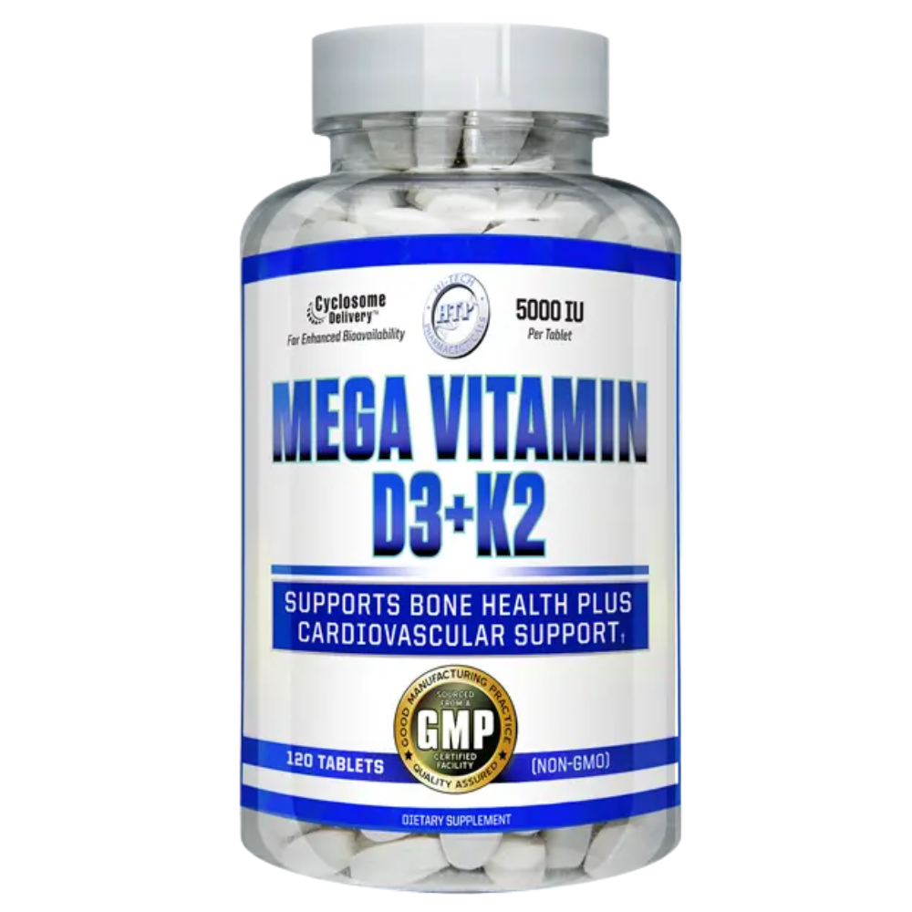 Hi-Tech Pharmaceuticals Mega Vitamin D3+K2 120 Tablets