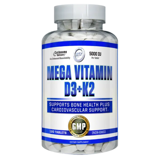 Hi-Tech Pharmaceuticals Mega Vitamin D3+K2 120 Tablets