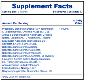 Hi-Tech Pharmaceuticals Anavar 180 Tabs Supplement Facts on a white background.
