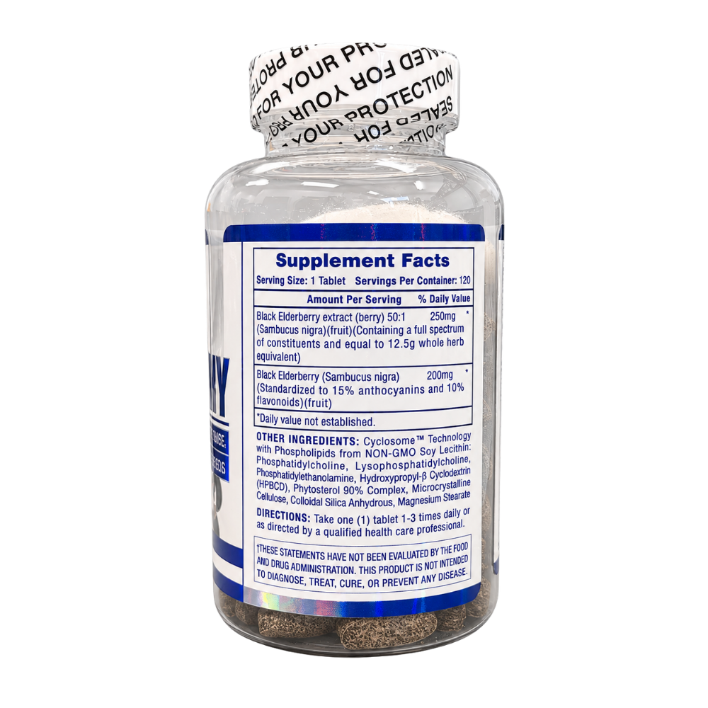  Hi-Tech Pharmaceuticals Black Elderberry 120 Tablets 