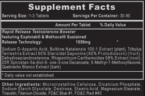 Hi-Tech Pharmaceuticals Bulasterone Supplement Facts label with the ingredients listed