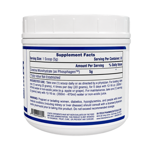 Hi-Tech Pharmaceuticals Hi Tech Pharmaceuticals Creatine 400 Grams supplement facts, suggested use, and warnings listed on the tub. 