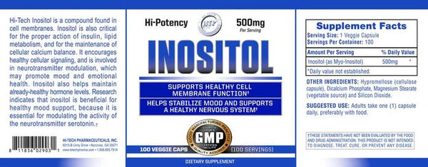 Hi-Tech Pharmaceuticals Inositol 100 Capsules