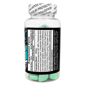 Hi-Tech Pharmaceuticals Joint-RX supplement facts label on the bottle on a white background
