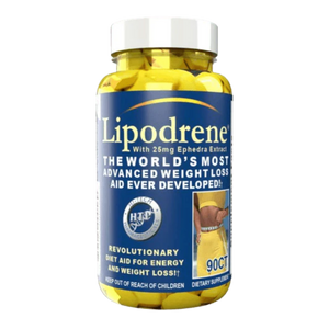 Hi-Tech Pharmaceuticals Lipodrene supplement bottle on a white background
