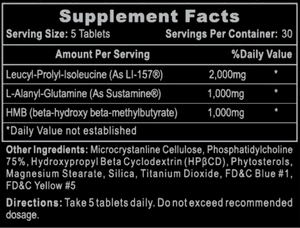 Hi-Tech Pharmaceuticals MPP 157 150ct supplement facts on a black background with white text.