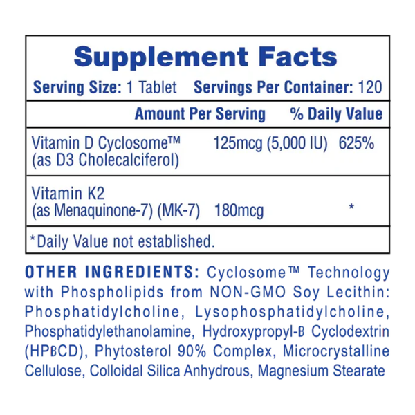 Supplement facts label with detailed nutritional information on a white background