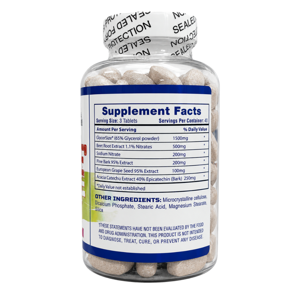 Hi-Tech Pharmaceuticals Hi Tech Pharmaceuticals N'Gorge Xtreme 120 Tablets supplement facts listed on the bottle. 