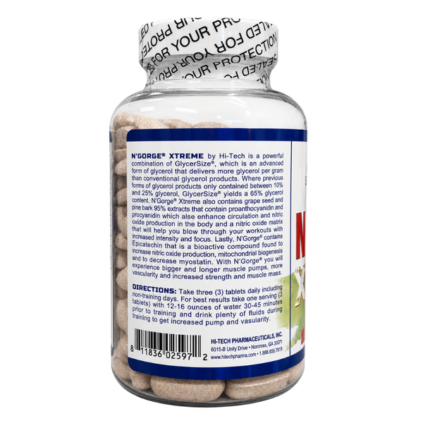 Hi-Tech Pharmaceuticals Hi Tech Pharmaceuticals N'Gorge Xtreme 120 Tablets description of product listed on the bottle. 