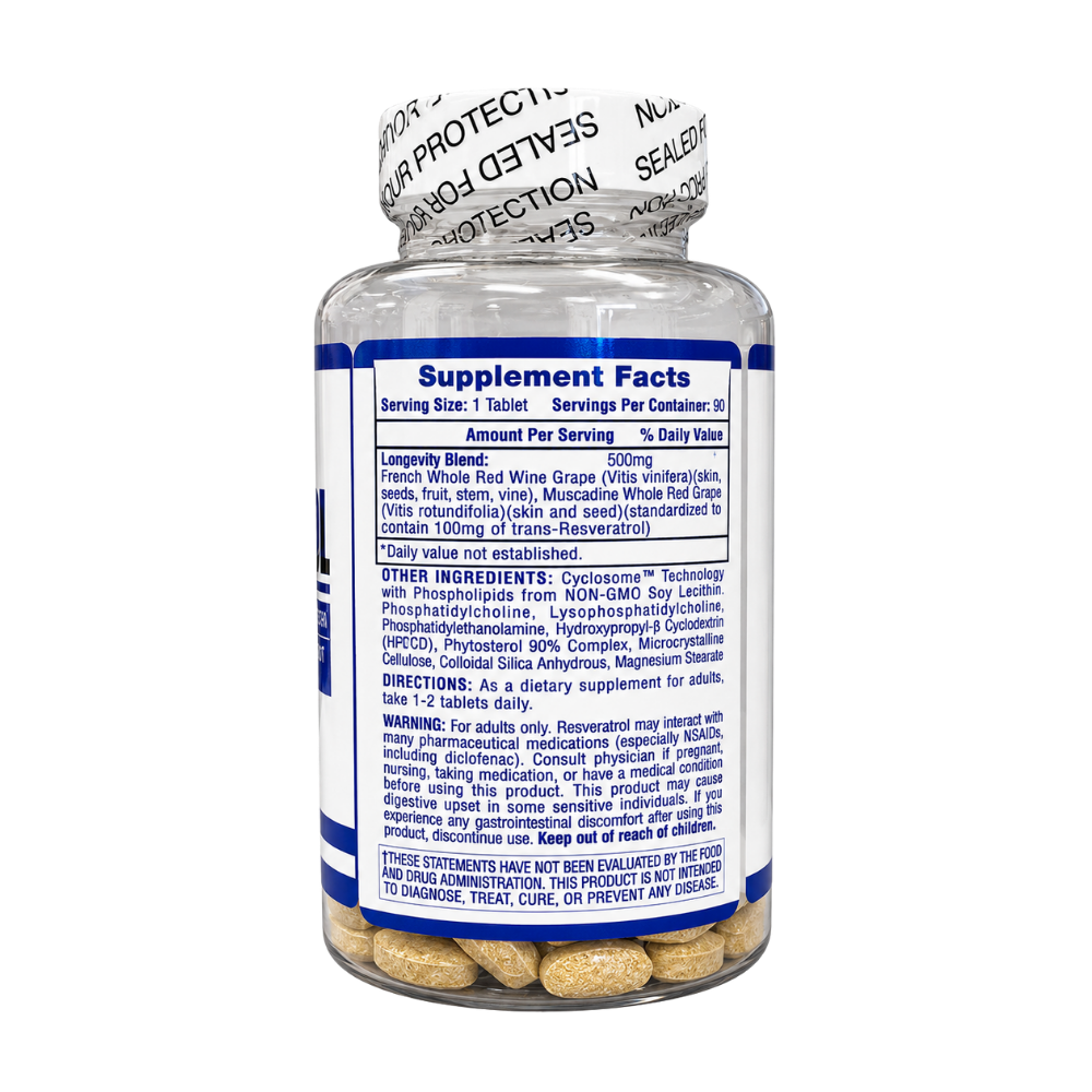  Hi-Tech Pharmaceuticals Resveratrol 500mg 90 Tablets 