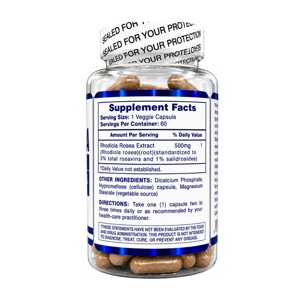 Hi-Tech Pharmaceuticals Rhodiola Rosea 60 Capsules on a white background