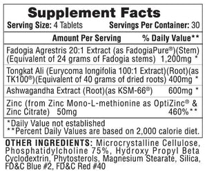Supplement facts label for testosterone 21 by hi-tech pharmaceuticals with detailed nutritional information on a white background