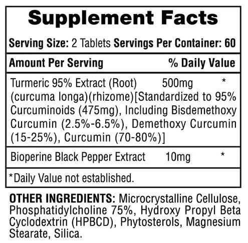  Hi-Tech Pharmaceuticals Turmeric 95 120 Tablets | New Product 