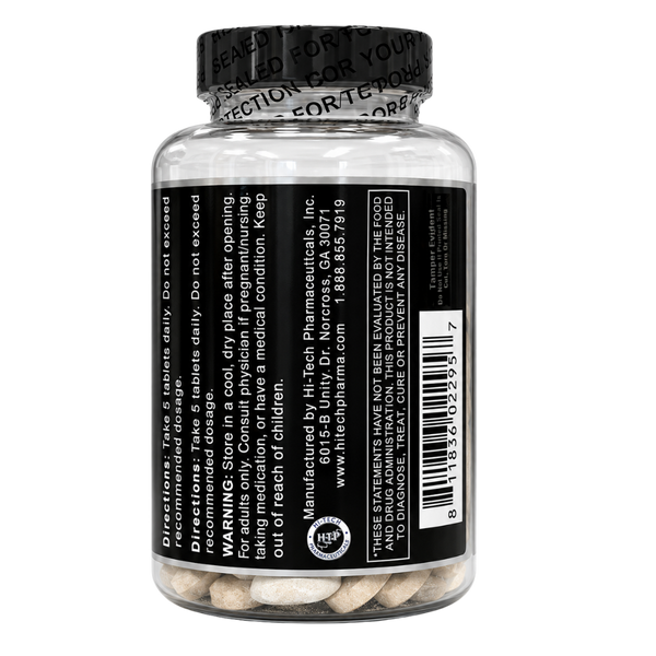 Hi-Tech Pro IGF-1 Bottle of supplements with a black label on a white background