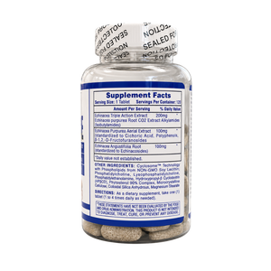  Hi-Tech Pharmaceuticals Echinacea 120 Tablets Supplement Facts listed on bottle along with other ingredients and directions.