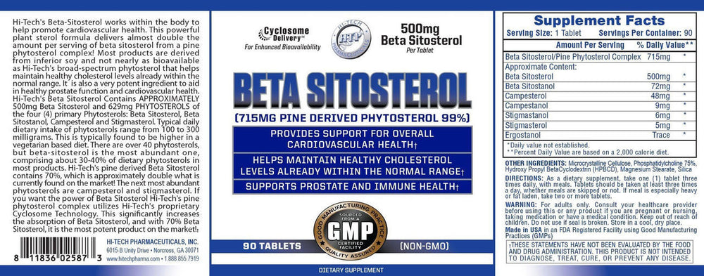 Hi-Tech Pharmaceuticals Hi Tech Pharmaceuticals Beta Sitosterol 90 Tablets 