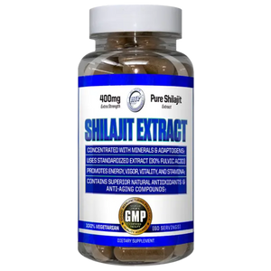 Hi Tech Pharmaceuticals Shilajit Extract 60 Servings bottle on a white background.