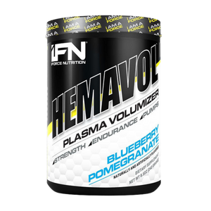 IFORCE Hemavol 32 Servings tub in the blueberry Pomegranate flavor on a white background.