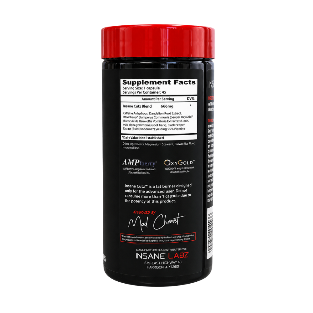 Insane Labz Insane Cutz 45 capsules bottle 