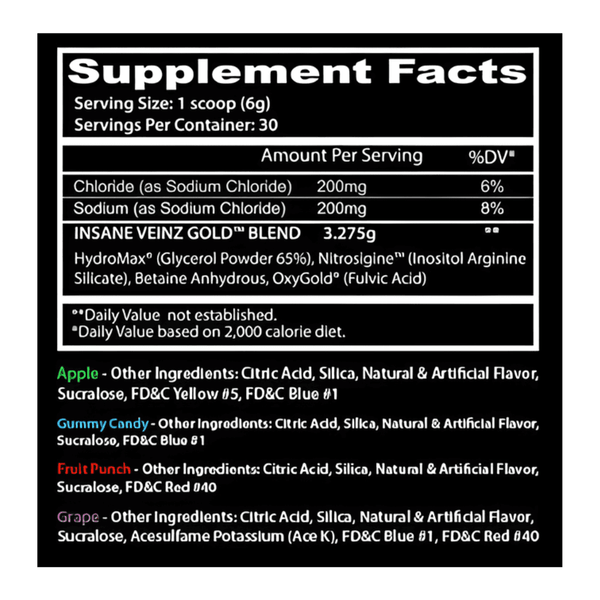  Insane Labz Insane Veinz Gold 30 Servings 