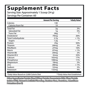 Insane Labz Insane Whey 5lb supplement facts on a white background.