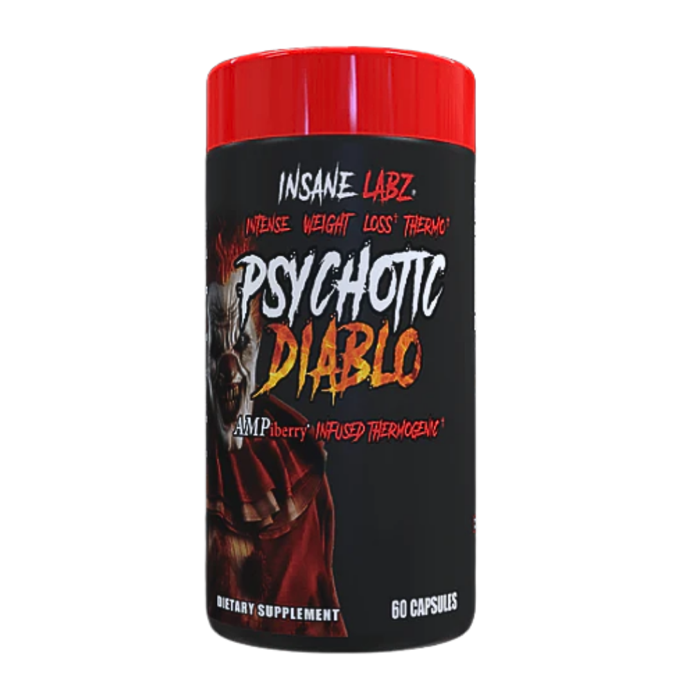 Insane Labz Psychotic Diablo 60 capsules bottle image on a white background