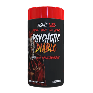 Insane Labz Psychotic Diablo 60 capsules bottle image on a white background