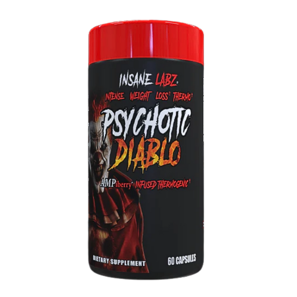 Insane Labz Psychotic Diablo 60 capsules bottle image on a white background