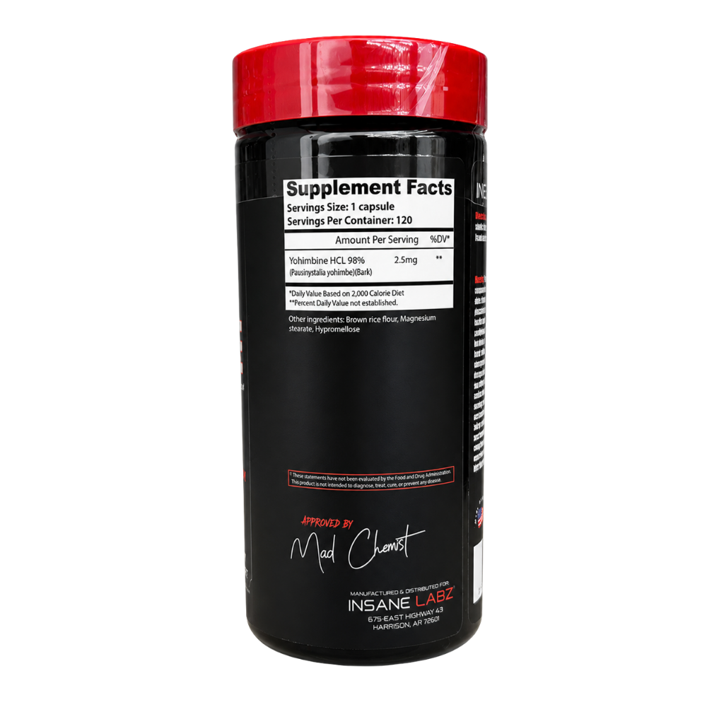  Insane Labz Yohimbine 120 Capsules 