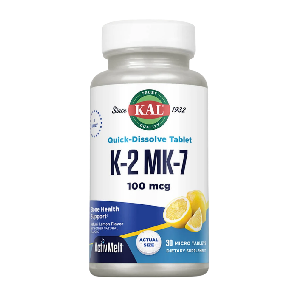 KAL K-2 MK-7 100mcg 30 Lemon Micro Tablets
