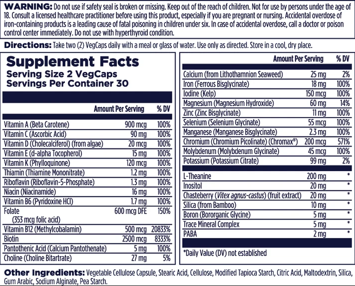 KAL Women's 18+ Multivitamin 60 Capsules