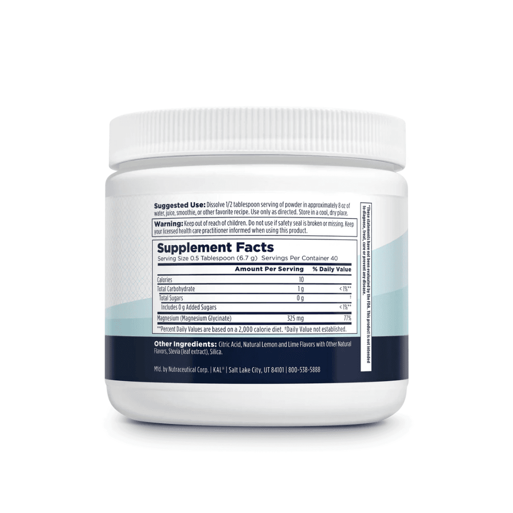 Kal KAL Calming Magnesium Powder Lemon Lime 40 Servings 