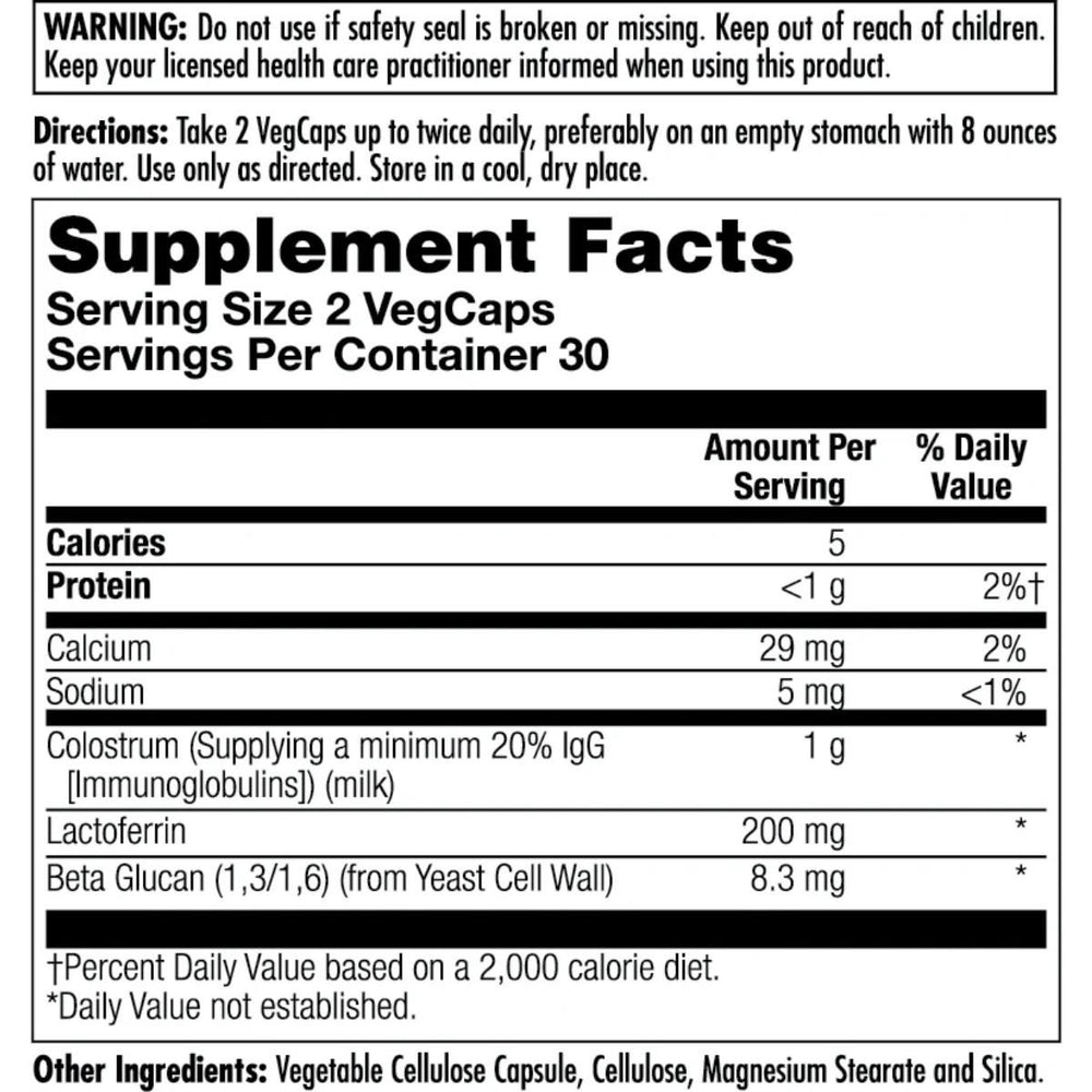 Kal KAL Colostrum Lactoferrin 60 Capsules 