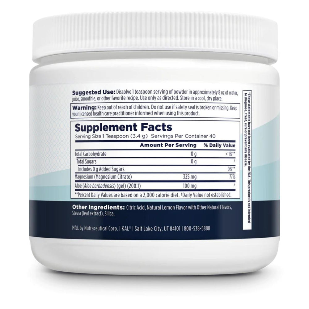 Kal KAL Gut Magnesium Powder Lemon 40 Servings 