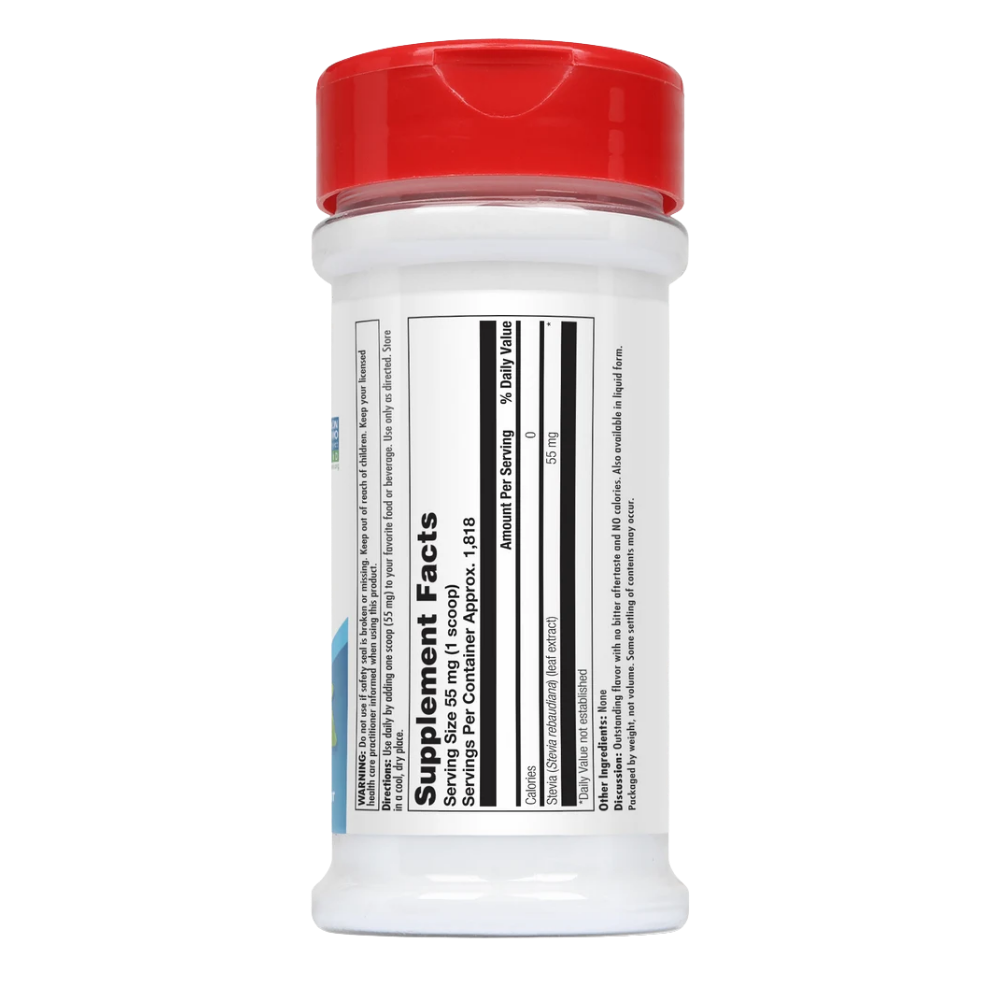 A 3.5 oz white plastic bottle of KAL Sure Stevia Extract dietary supplement with a red flip-top cap, shown on a plain white background.