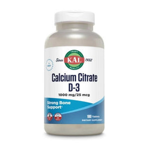  Kal Calcium Citrate D-3 1000mg 180 Tablets | Bone Health 