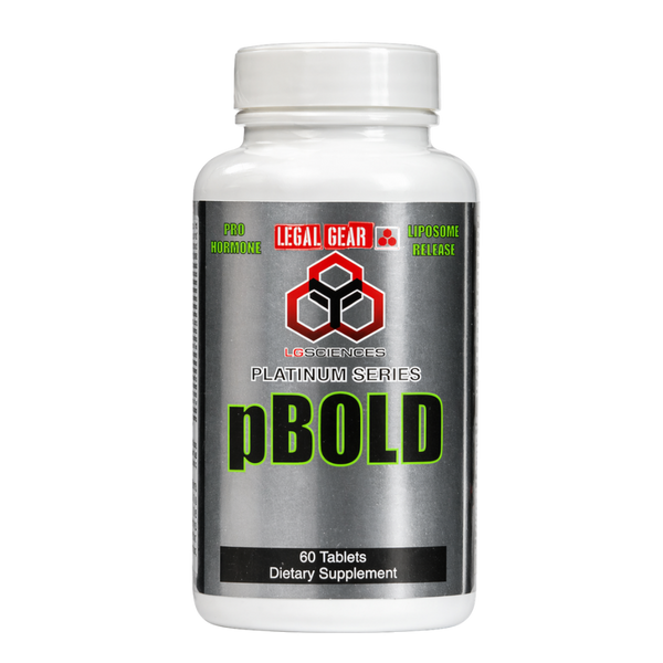 Supplement bottle labeled 'pBOLD' by Legal Gear on a white background
