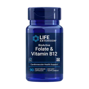  Life Extension BioActive Folate & Vitamin B12 90 Vege Capsules 