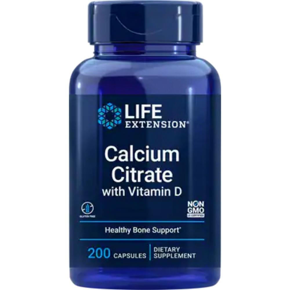  Life Extension Calcium Citrate With Vitamin D 200 Capsules 