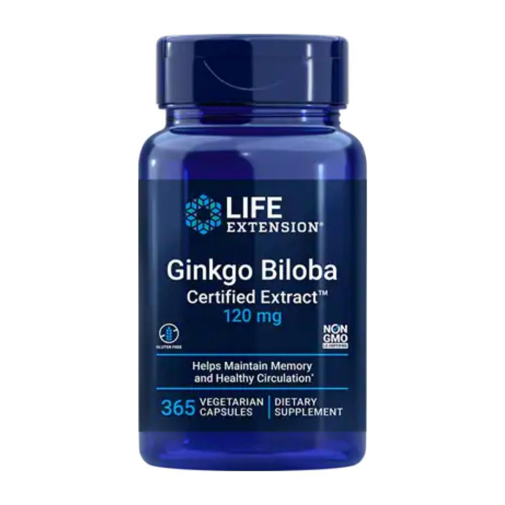  Life Extension Ginkgo Biloba Certified Extract 120 mg 365 Vege Capsules 