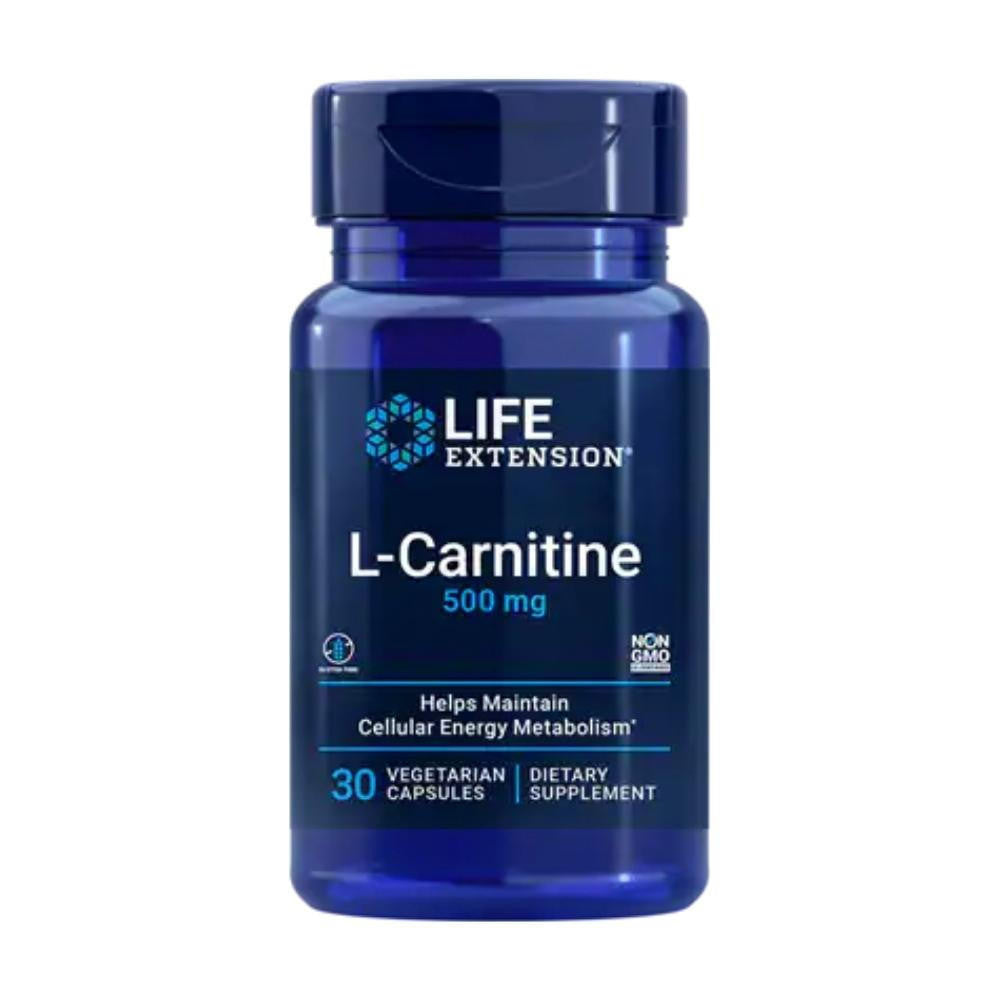 Life Extension L-Carnitine 500mg 30 Vege Capsules 