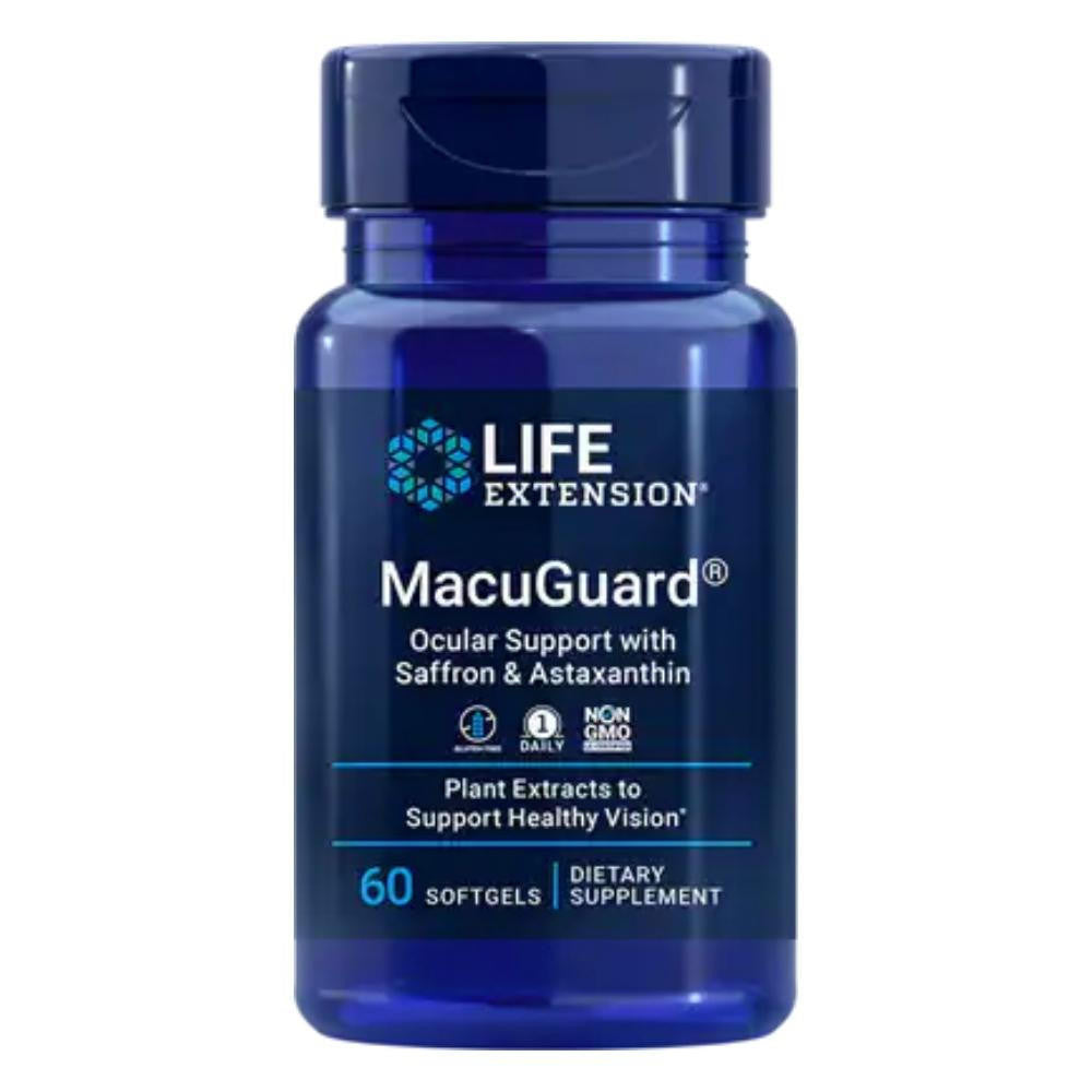  Life Extension MacuGuard Ocular Support w/ Saffron & Astaxanthin 60 Soft Gels 