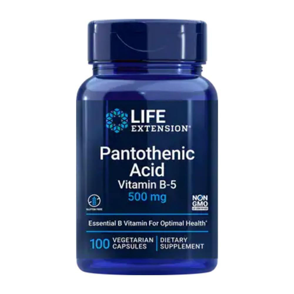  Life Extension Pantothenic Acid (Vitamin B5) 500mg 100 Capsules 