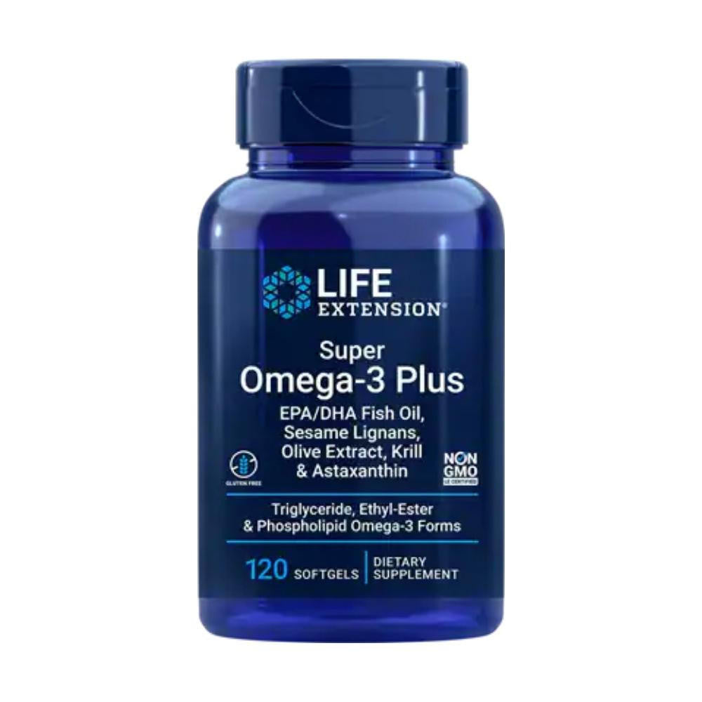  Life Extension Omega-3 Plus EPA/DHA with Sesame Lignans, Olive Extract, Krill & Astaxanthin 120 Softgels 