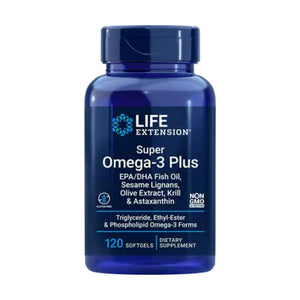  Life Extension Omega-3 Plus EPA/DHA with Sesame Lignans, Olive Extract, Krill & Astaxanthin 120 Softgels 