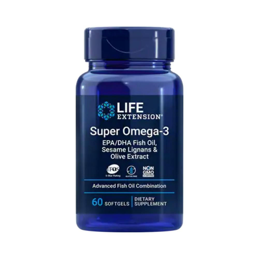  Life Extension Super Omega-3 EPA/DHA 60 Soft Gels 