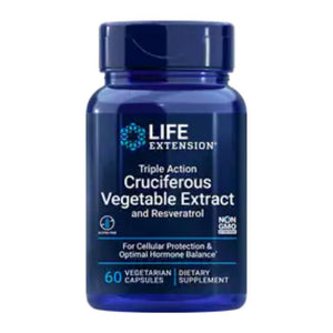  Life Extension Triple Action Cruciferous Vegetable Extract with Resveratrol 60 Vege Capsules 