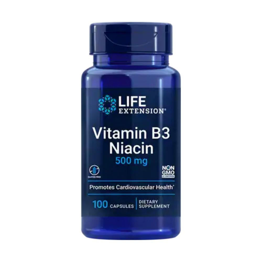  Life Extension Vitamin B3 Niacin 500mg 100 Capsules 