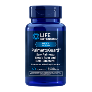 Life Extension PalmettoGuard Saw Palmetto/Nettle Root Formula with Beta-Sitosterol 60 Soft Gels bottle image on a white background