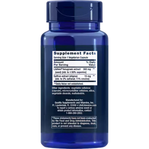 Life Extension Sexual Health For Her 60 Capsule Supplement Facts on the back of the bottle